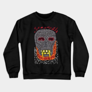 Vampire Skull Aflame Crewneck Sweatshirt